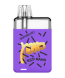 A Vaporesso Eco Nano Kit MTL vaping device with a purple body featuring a prominent yellow "1000" logo and white decorative lines and text.