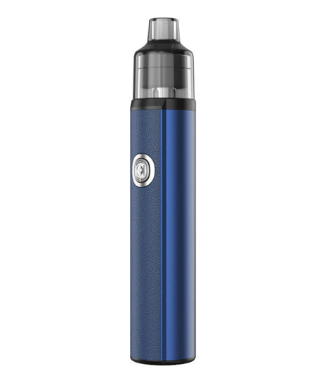 A blue and black Aspire BP Stik Kit with a textured grip and an integrated round silver button, isolated on a white background.