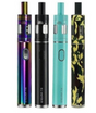 Four vertical Innokin Endura T18E Kits in different designs: iridescent rainbow, black, teal, and camouflage, each with a brand logo and adjustable settings visible. Ideal for mouth to lung vaping.