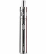 A slender, silver Innokin Endura T18E Kit electronic cigarette starter kit with a detailed design, featuring a central button and a clear atomizer at the top. The branding "Innokin Endura T18E" is visible.