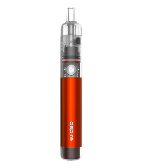 Aspire Cyber G Kit or MTL vape kit with a clear tank and orange body, branded with the "aspire" logo, on a white background.