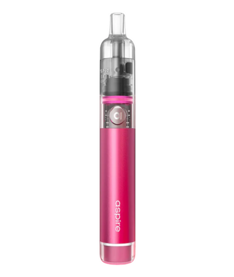 A pink Aspire Cyber G Kit with a clear tank and digital display, labeled "Aspire.