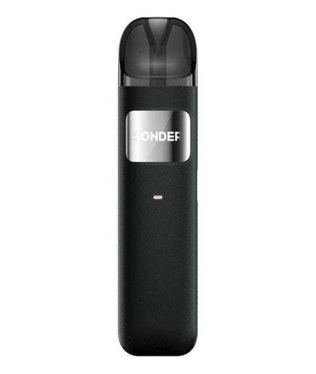 A sleek black electronic vaping device with the Geekvape logo "GEEK VAPE SONDER U KIT" displayed prominently in the center, featuring a minimalist design with a visible pod at the top.