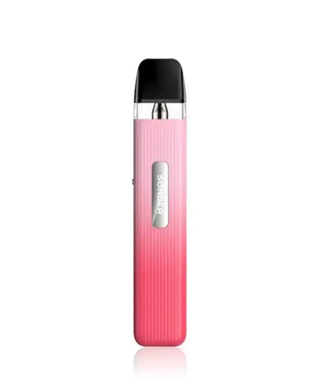 A pink Geekvape Sonder Q kit electronic cigarette device with a black cap, featuring the brand name "Geekvape" in silver lettering on its body.